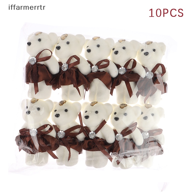 Set 10 Bó Hoa Gấu Bông 12cm Trang Trí Hoạt Hình Cho Tiệc Cưới / Sinh Nhật