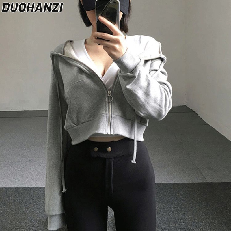 Áo Khoác Ngắn Mỏng Có Khóa Kéo Tay Dài Phong Cách harajuku Hàn Quốc Thời Trang Xuân Thu Hàng Mới 2023 Dành Cho Bạn Nữ Sinh