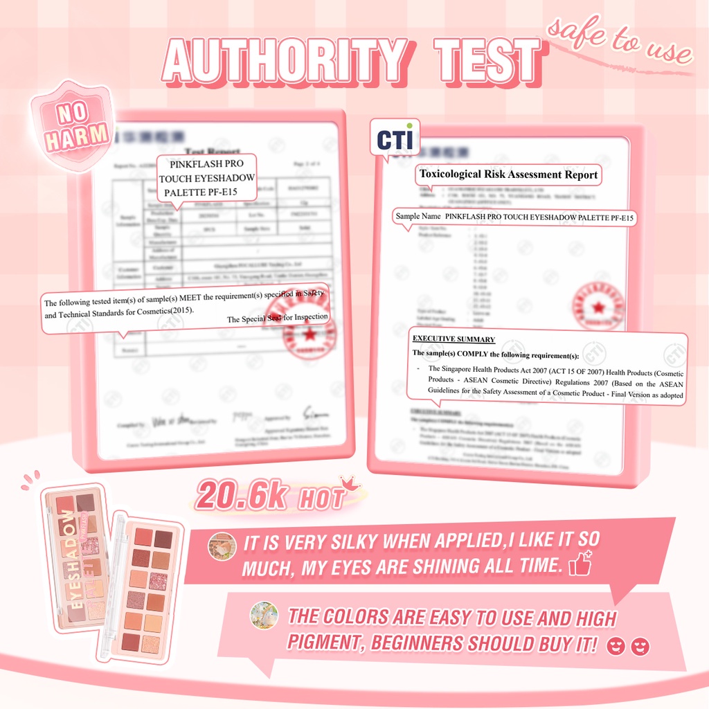 Bảng phấn mắt PINKFLASH PinkDessert nhũ lấp lánh, chất phấn mịn lì dễ tán trang điểm mắt rạng rỡ 100g