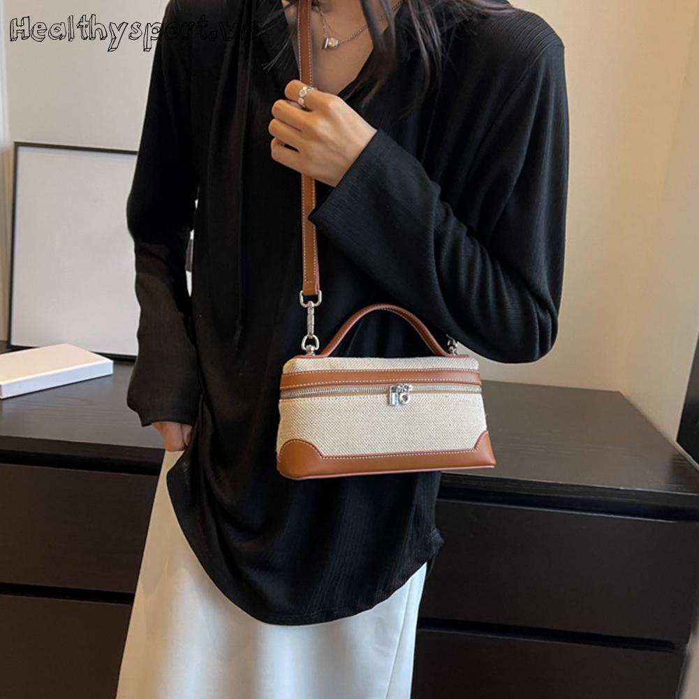 Túi Xách canvas Phối Màu Tương Phản Thời Trang Cho Nữ