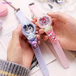 Ruirwfa Đồng Hồ Điện Tử Dạ Quang Hình anime kuromi cinnamoroll kawaii sanrio Cho Bé Gái Mới