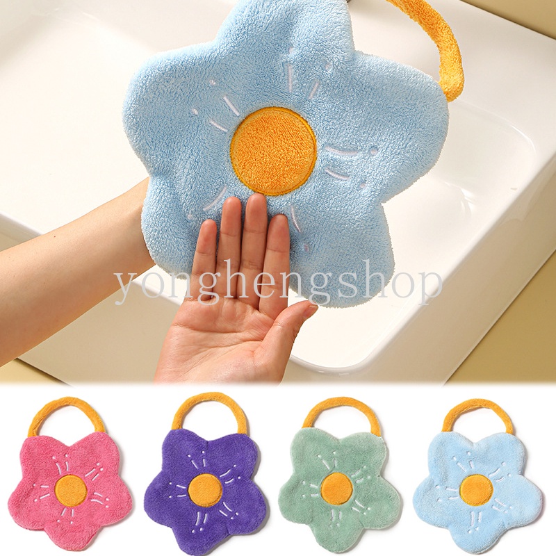 Dễ Thương Khăn Lau Tay Thấm Hút Tốt Nhanh Khô Hình Bông Hoa Xinh Xắn