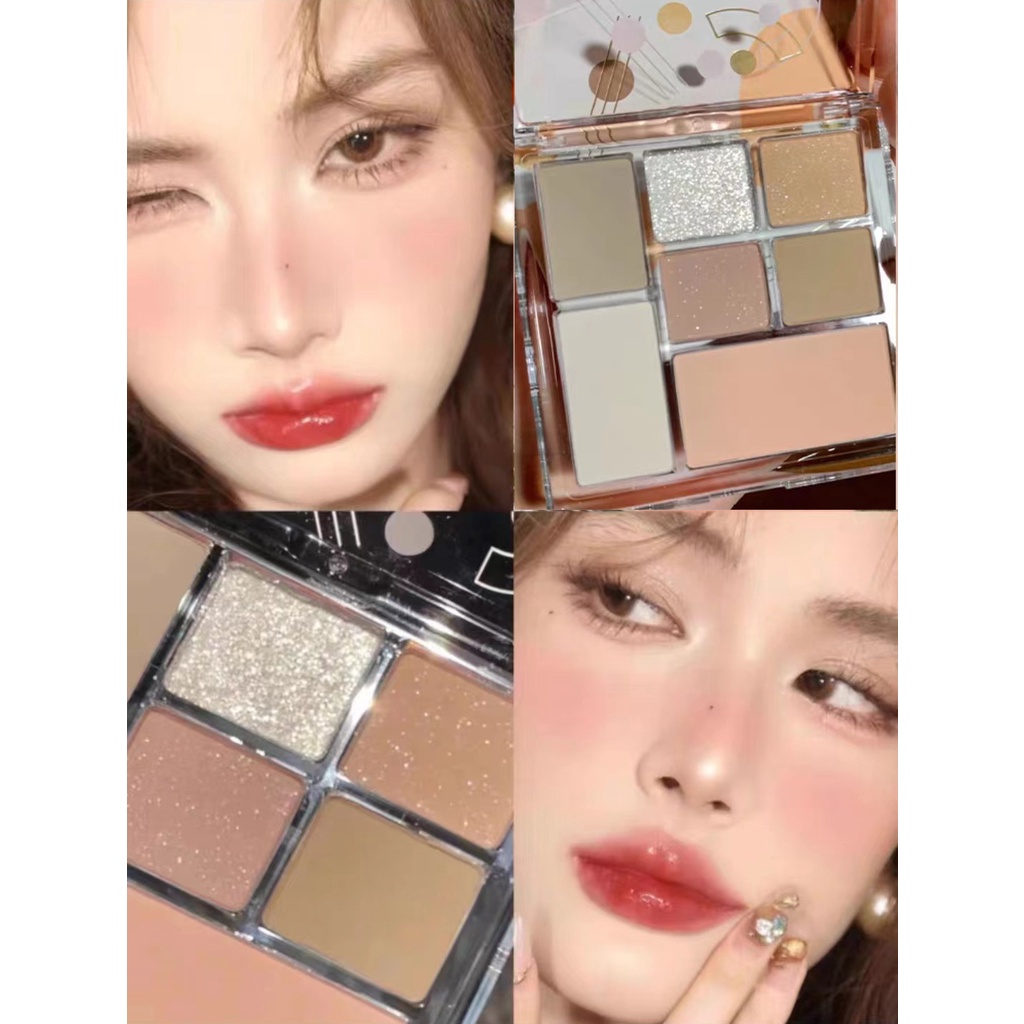 Meibaoge Bảng Phấn Mắt Trang Điểm Bảy Màu Ánh Nhũ Ngọc Trai Lì Tông Đất