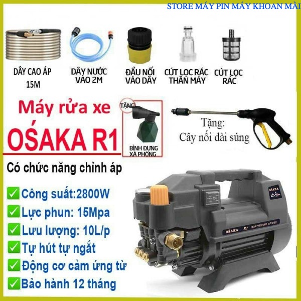 May xit rua xe cao ap, Máy bơm rửa xe mini gia đình, máy rửa xe cao áp công suất mạnh 2800W,  store máy khoan mài