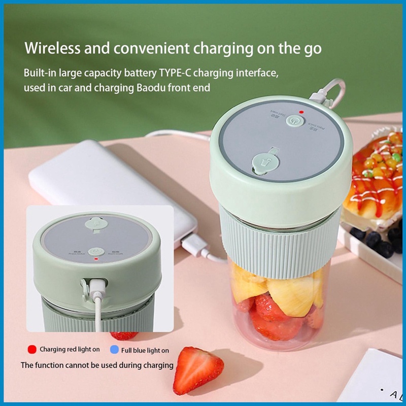 Leifsuq Bình Lắc Pha Nước Ép Trái Cây mini Nhanh Chóng 350ml Thiết Kế Ống Hút