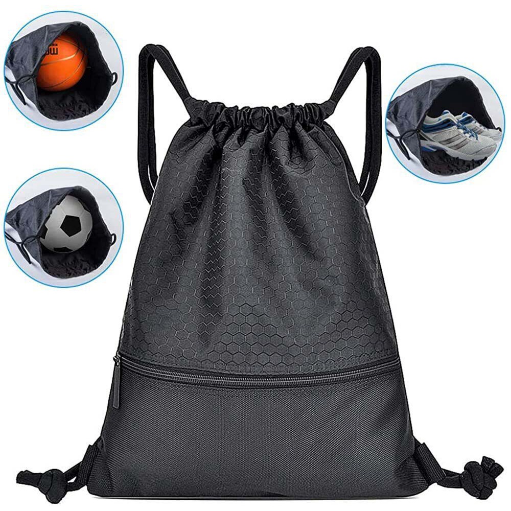 Drawstring Bag Football Basketball Bag Waterproof Backbag Large Capacity Hiking Bag Sport Bag for Mens Womens