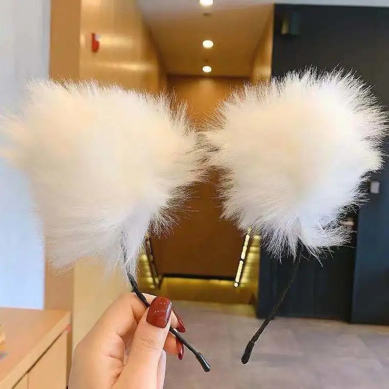 Băng Đô Tai Mèo Bông Dễ Thương Cho Bé Gái