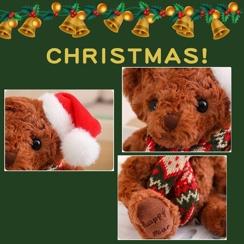 Gấu Bông teddy Với Khăn Choàng Và Mũ Ông Già Noel Dễ Thương Cho Bé Gái