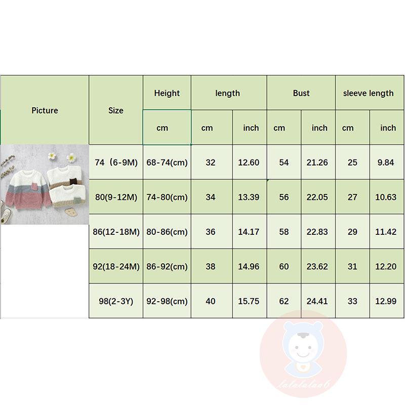 Laa6-áo sweater Dệt Kim Tay Dài Cổ Thuyền Ấm Áp Màu Sắc Tương Phản Cho Bé