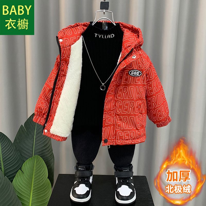 Áo Khoác cotton Lót Lông Cừu Dày Dặn Phong Cách Thời Trang Thu Đông Mới 2023 Cho Bé Trai