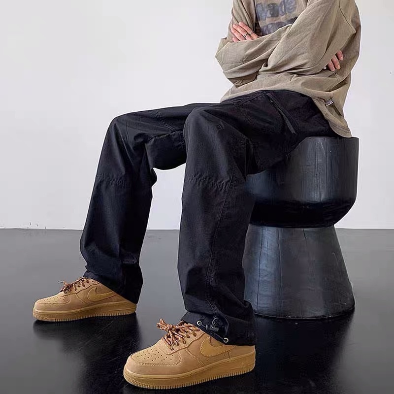 Quần thể thao nam cargo dáng xuông ống rộng phong cách hiphop phối màu basic EQ008 Meme