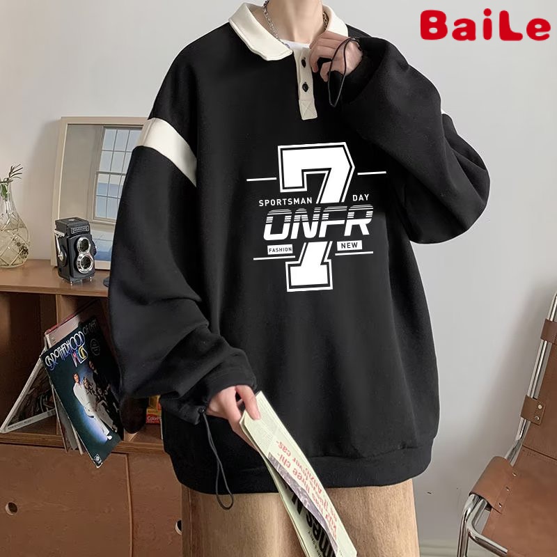 Áo Thun polo Tay Dài Phối Màu Tương Phản Cao Cấp Thời Trang Xuân Thu Cho Nam