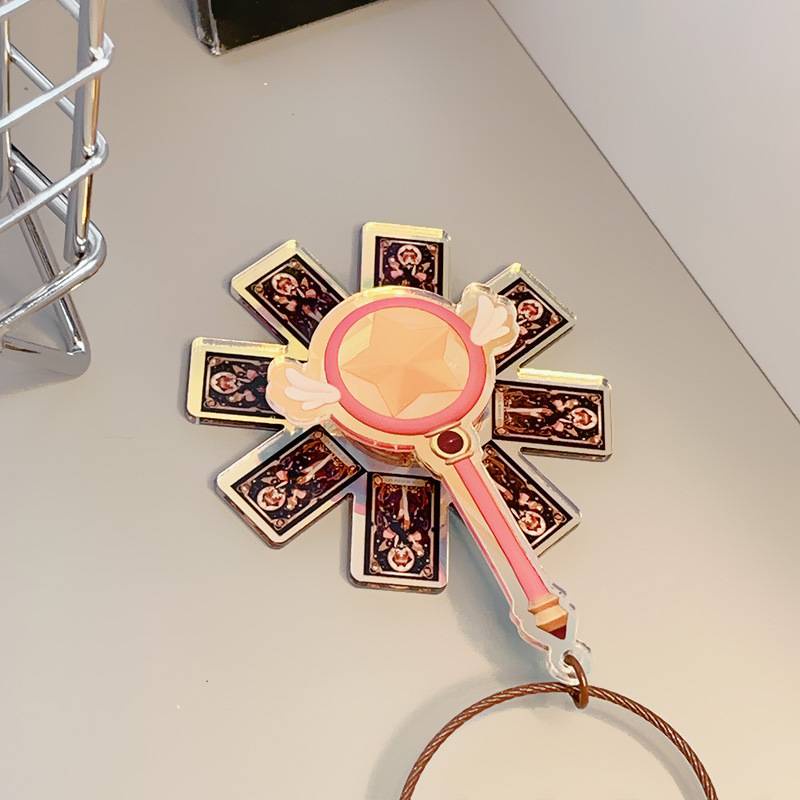 Ere1 Móc Khóa acrylic Hình Thủ Lĩnh Thẻ Bài sakura Xoay Sáng Tạo Dễ Thương