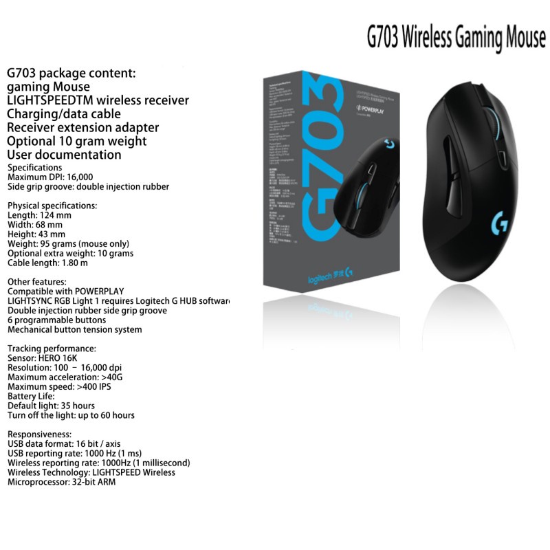 Chuột Không Dây Chơi Game g304 g703 g306 g707 g403 g402 g302 g102