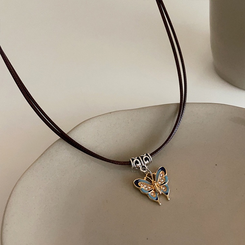 Vòng cổ Hợp Kim Mặt Hình Bướm Đính Đá Lấp Lánh