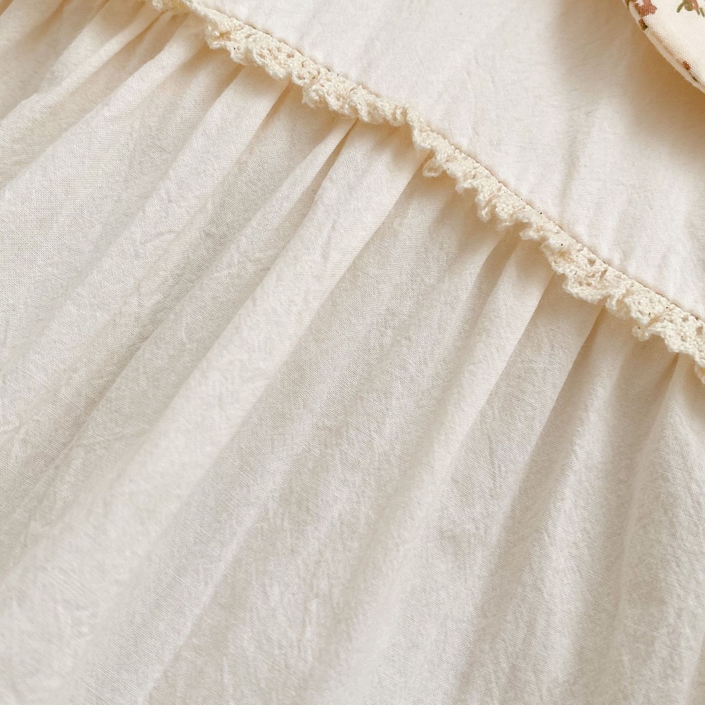 Áo Liền Quần Tay Dài In Hoa Dành Cho Bé Gái 0-3 Tuổi