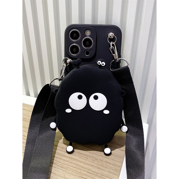Điện Thoại Ốp Điện Thoại Silicon Hoạt Hình 3d Kèm Dây Đeo Cho iphone 14 plus 15 pro max
