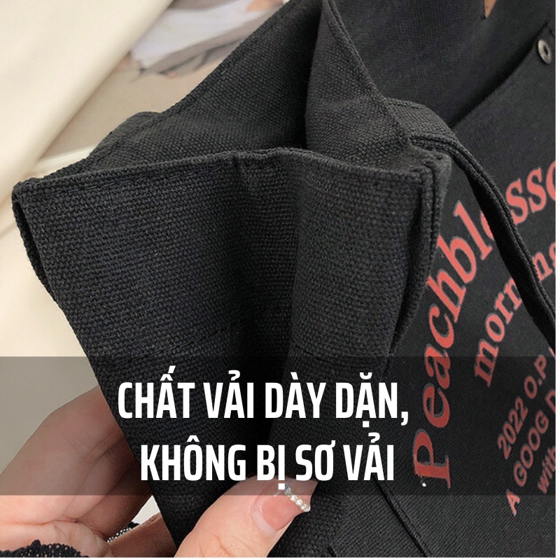 Túi Xách canvas In Chữ Phong Cách ulzzang Thời Trang Cho Nữ