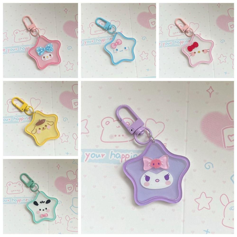 Mmluck Móc Khóa Ngôi Sao Năm Cánh Thiên Thần mymelody kitty kuromi acrylic Dễ Thương pompompurin pochacco cinnamoroll Cho Trẻ Em