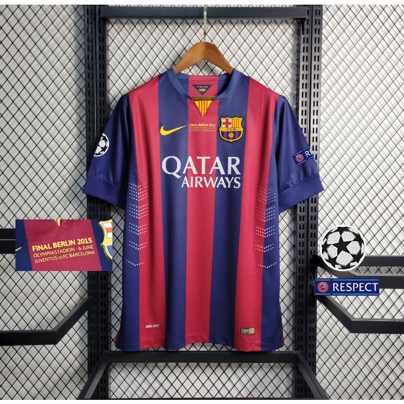 Áo Bóng Đá Chất Lượng Cao Phong Cách vintage 2014-15 barcelona