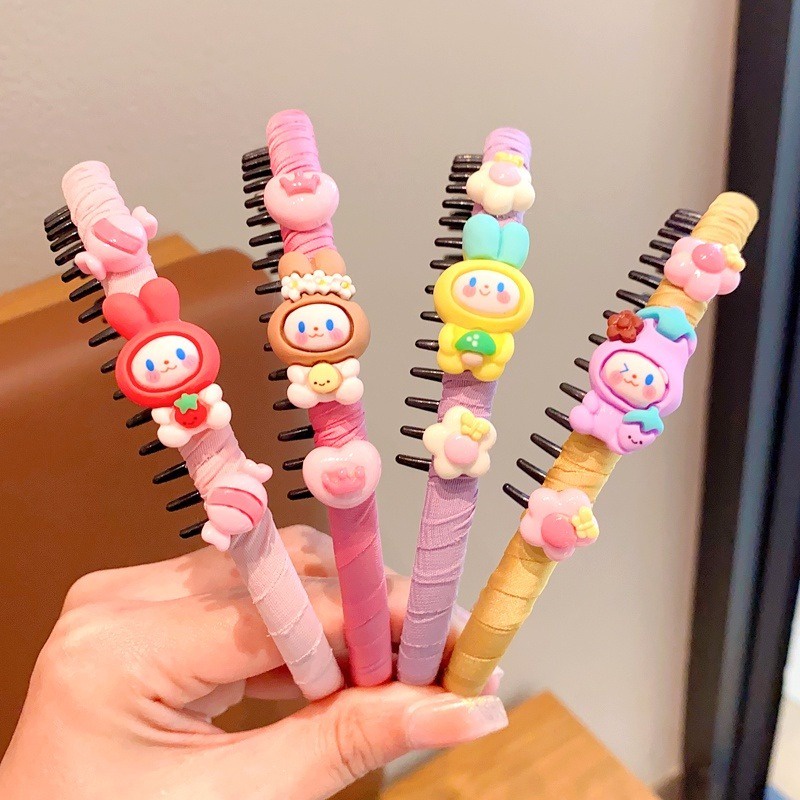 Băng Đô Cài Tóc Đính Nơ Họa Tiết Hoạt Hình Cho Bé Gái