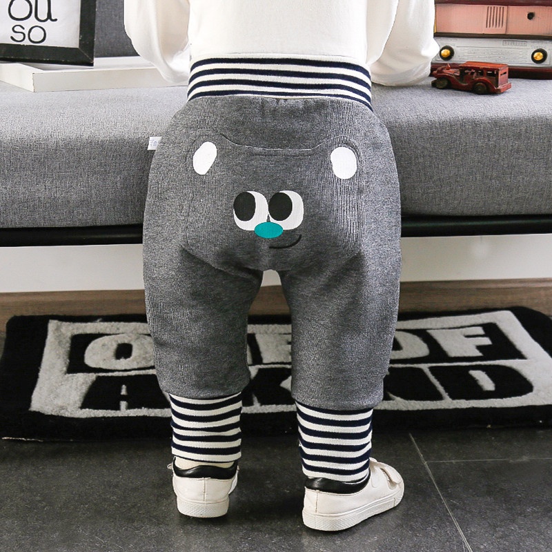 Quần pp Lưng Cao Bảo Vệ Bụng Phong Cách Thu Đông Cho Bé Trai Bé Gái