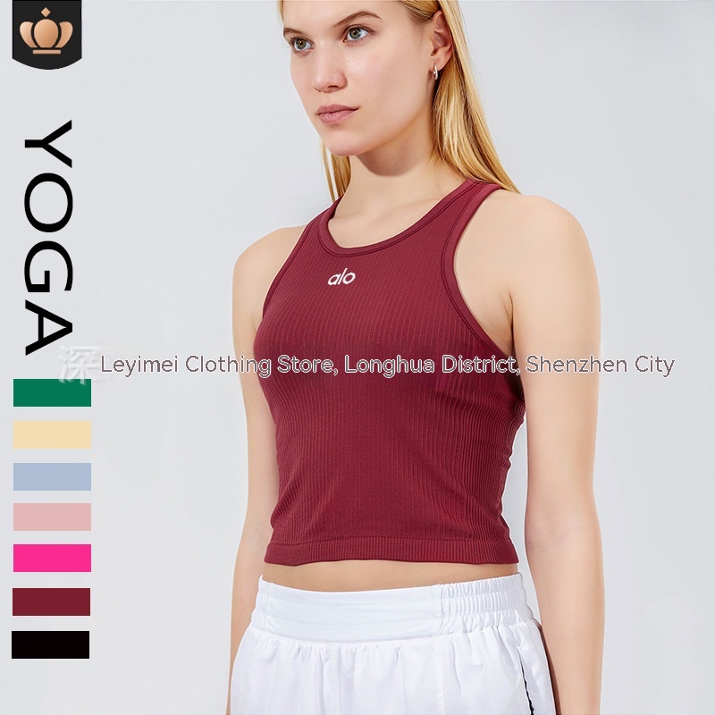 Aloyoga Áo Sát Nách Thể Thao Mùa Hè Có Đệm Mút Hình Chữ h Thoáng Khí Phong Cách Âu Mỹ Cho Nữ