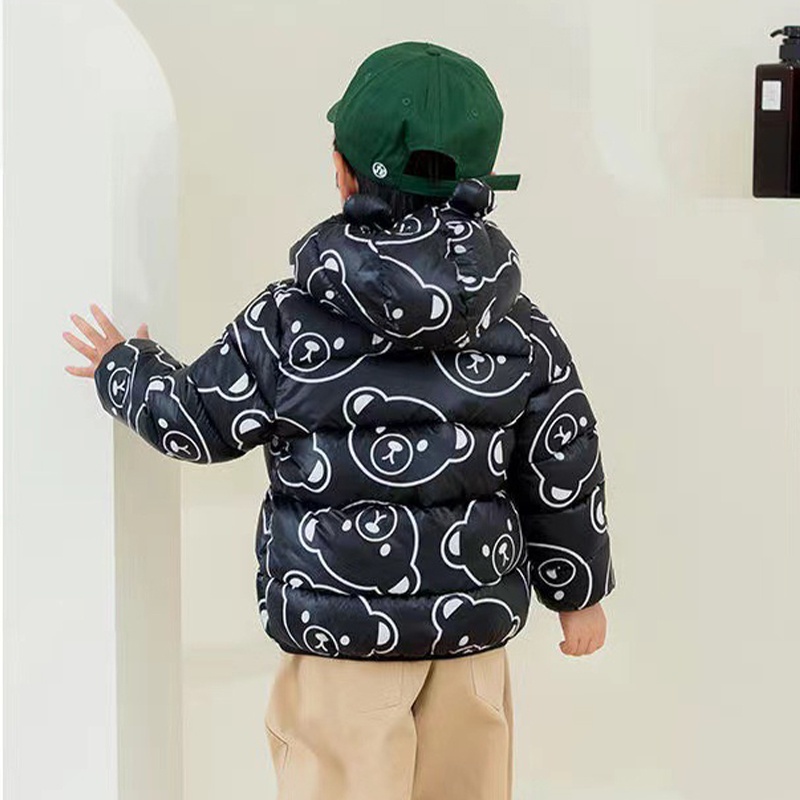 LJMOFA  Áo Khoác Dày Có Khóa Kéo In Hình Hoạt Hình Dễ Thương Cho Bé Trai 2-7 Tuổi