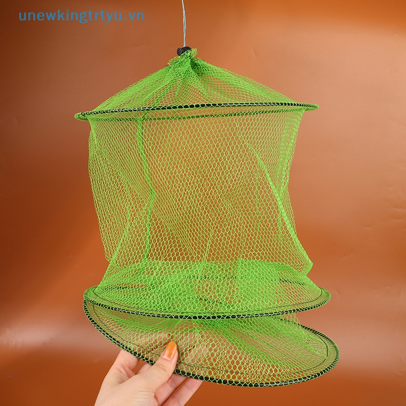 Unewtyu Túi Lưới Nhỏ 3 Lớp Bằng Vải nylon Đơn Giản Có Thể Gập Lại Để Bảo Vệ Cá Nhỏ vn