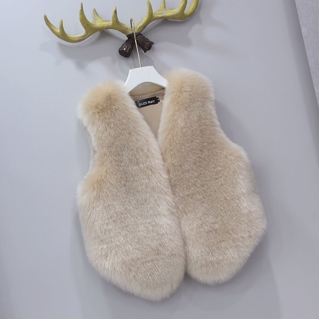 Áo Khoác Lông Thỏ Không Tay Thời Trang Thu Đông Mới Cho Nữ