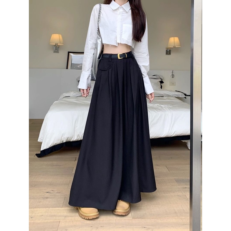 Chân Váy Dài Chữ a Lưng Cao Thời Trang Hàn Quốc