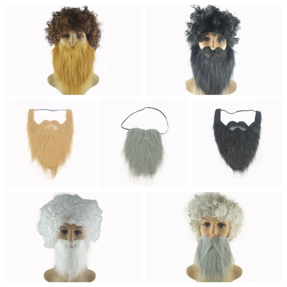 Bộ Tóc Giả Xoăn Có Râu Giả Vui Nhộn Thời Trang Dành Cho Nam