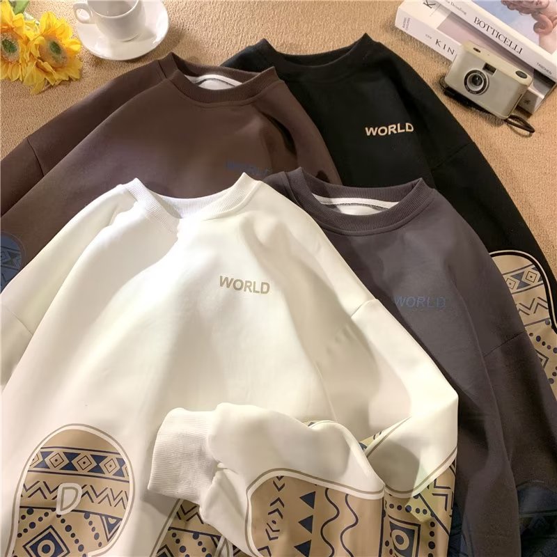 Áo Thun Tay Dài Cổ Tròn Dáng Rộng Thời Trang Cho Nam Giới size m-8xl