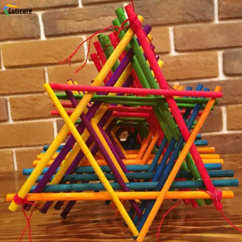 Set 50 Que Gỗ Tròn 10cm / 15cm / 20cm Đường Kính 5mm