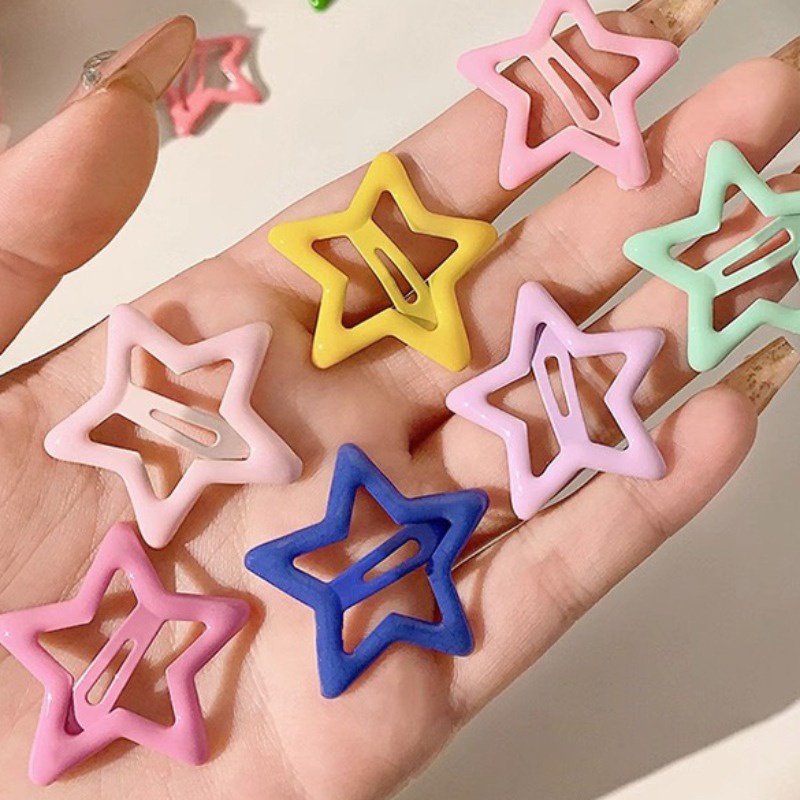Kẹp Tóc bb barrettes y2k Hình Ngôi Sao Nhiều Màu Sắc Phong Cách Hàn Quốc Cho Nữ