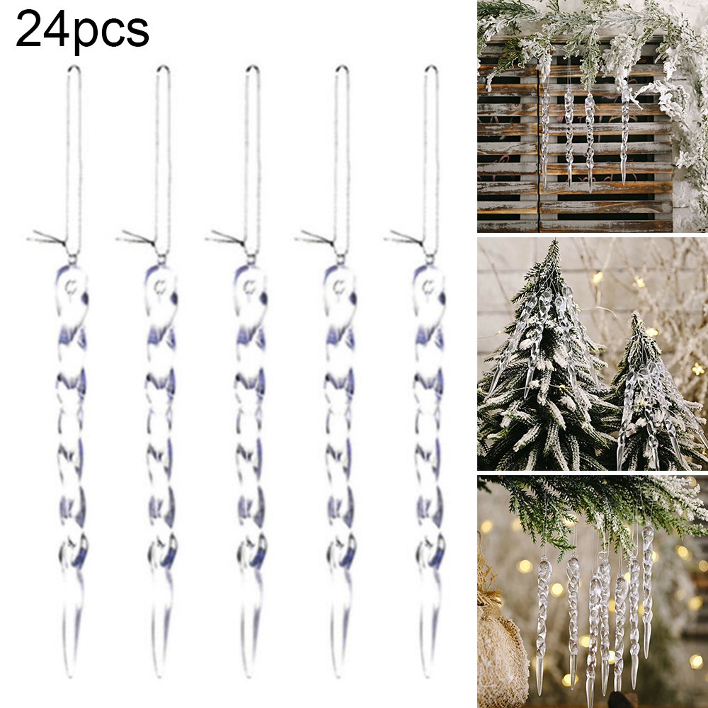 Bộ 24 Món Đồ Trang Trí Cây Thông Noel Bằng Thủy Tinh 13 * 1cm