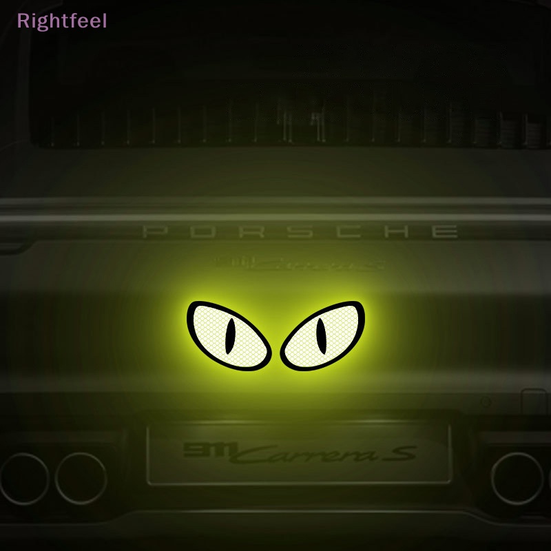 Rightfeel Miếng Dán Phản Quang Trang Trí Xe Hơi Chống Trầy Xước Hình Đôi Mắt Quái Vật Cá Tính Mới