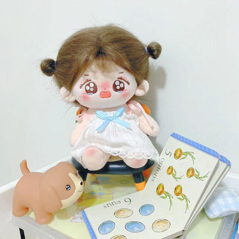 Búp Bê Vải cotton 20cm Tự Làm Đính Nơ Nhiều Màu Dễ Thương