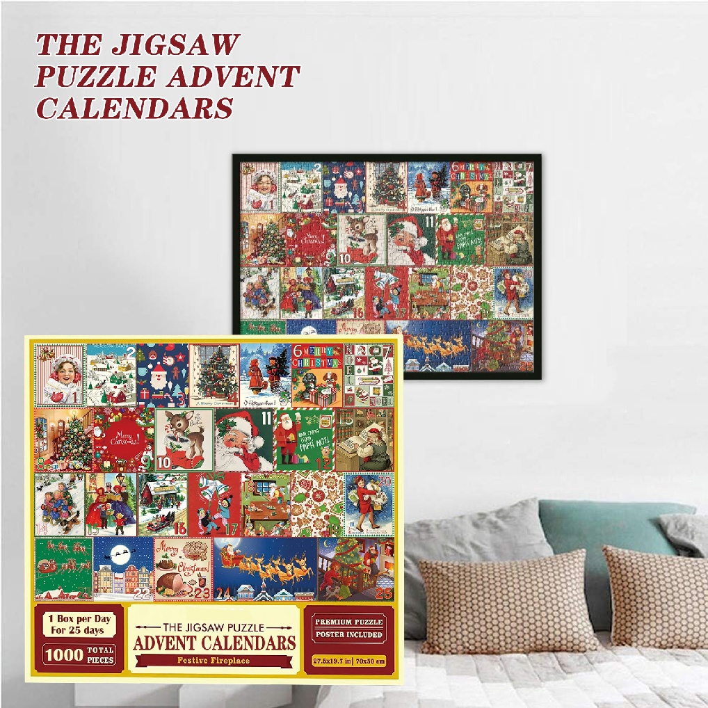 Christmas Advent Calendar Jigsaw Puzzle Christmas Holiday Puzzle for Kids Gifts