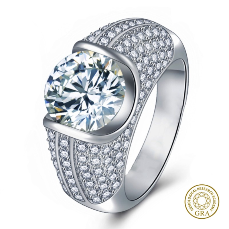 Vòng moissanite bạch kim 8 trái tim và 8 mũi tên, 5 carat chất lượng cao