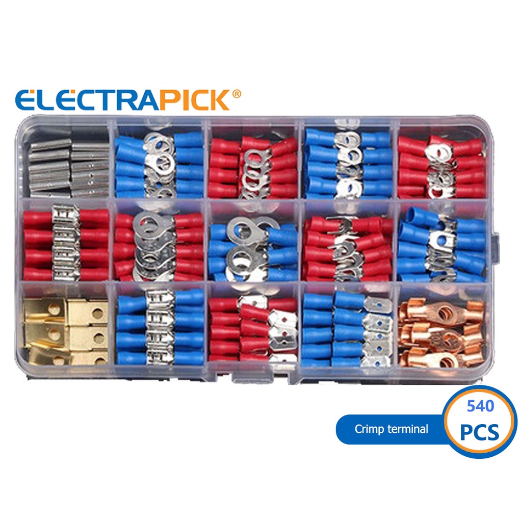 Set 300 cos dây điện thiết bị đầu nối đầu cos dây điện Electrapick cách điện cho xe ô tô