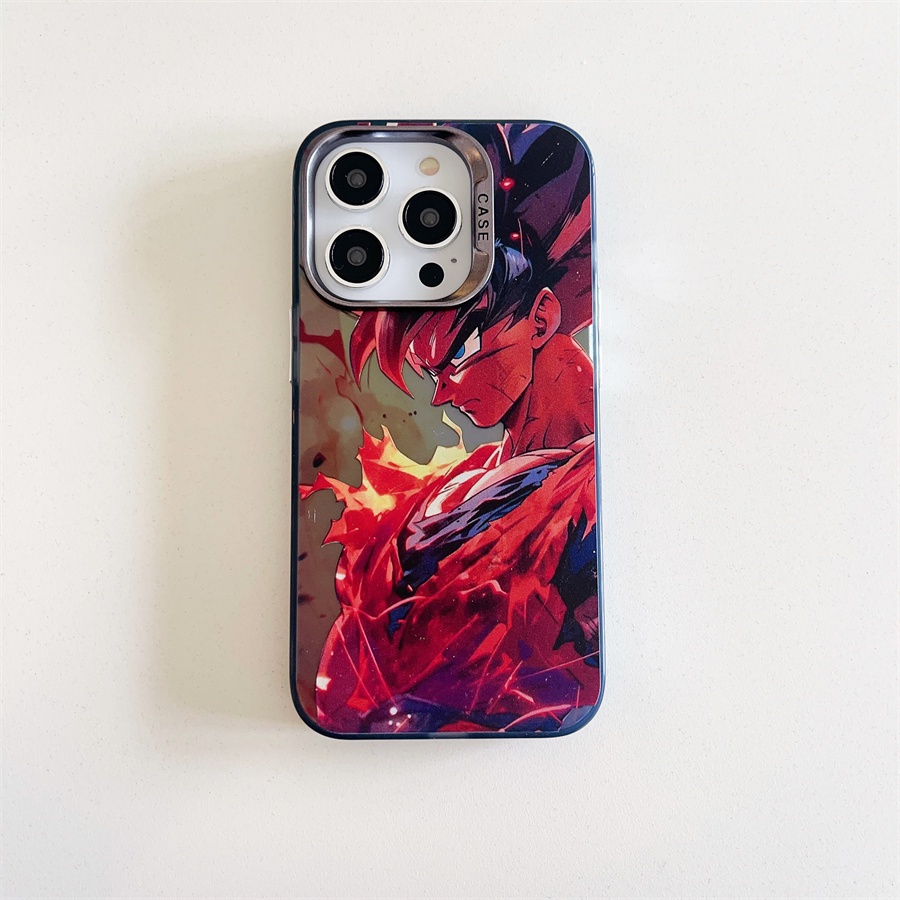 Ốp Điện Thoại Cứng Mạ Điện Họa Tiết Hoạt Hình dragon ball goku Cho iPhone15 pro max iphone 14 pro max iphone 13 pro max iphone 12 pro max