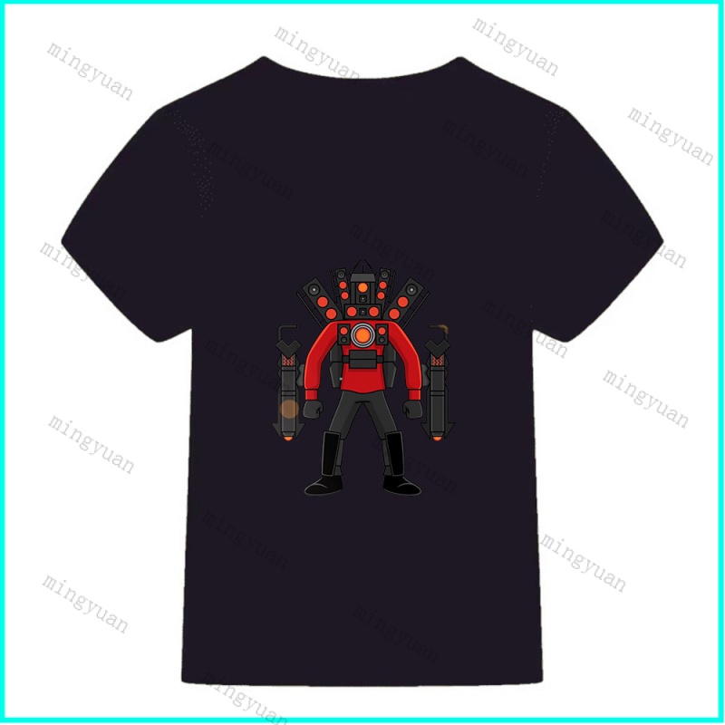 Mingyuan skibidi toilet Titanman Nâng Cấp Áo Thun Tay Ngắn Dáng Rộng unisex Cho Thanh Thiếu Niên
