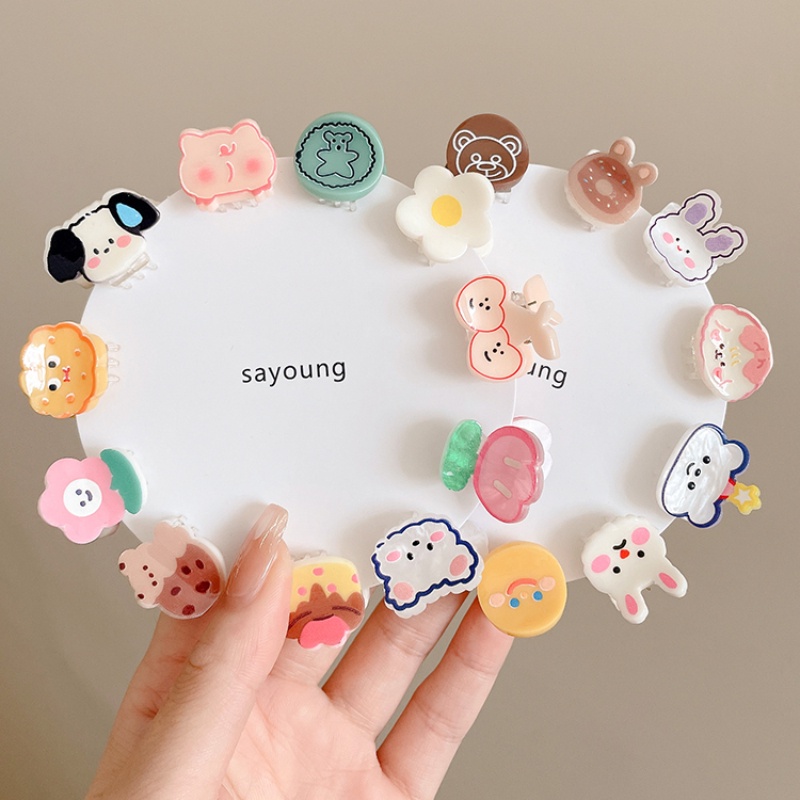 Set 2 Kẹp Tóc mini Họa Tiết Trái Cây Hoạt Hình Phong Cách Hàn Quốc Cho Bé Gái