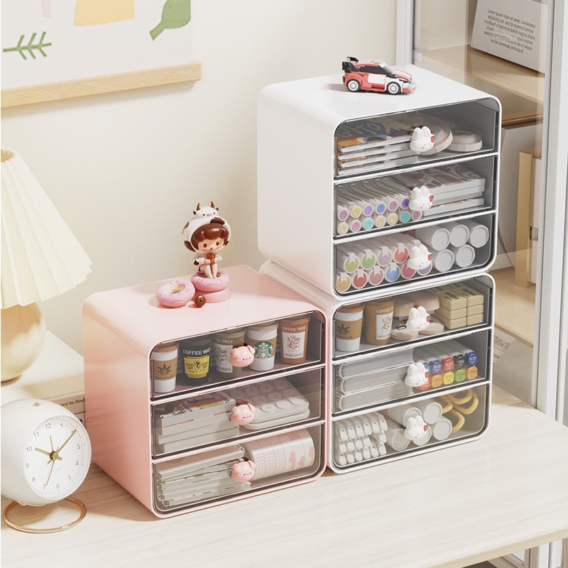 YING HAO Hộp Đựng Đồ Văn Phòng Phẩm Để Bàn Dạng Ngăn Kéo Tiện Lợi，Tủ đồ mini để bàn đa năng, dụng cụ học tập có ngăn kéo xếp chồng lên nhau