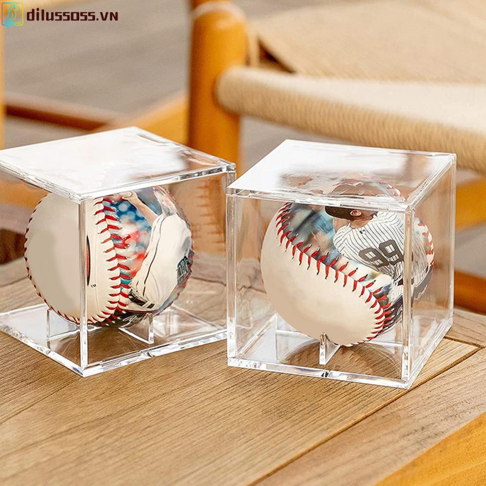 Hộp Nhựa acrylic Trong Suốt Hình Vuông Trưng Bày Bóng Chày Chống Bụi