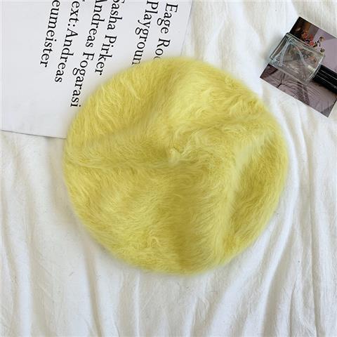 Mũ Nồi Lông Trắng Phong Cách Họa Sĩ Nhật Bản Thời Trang Thu Đông Cho Nữ