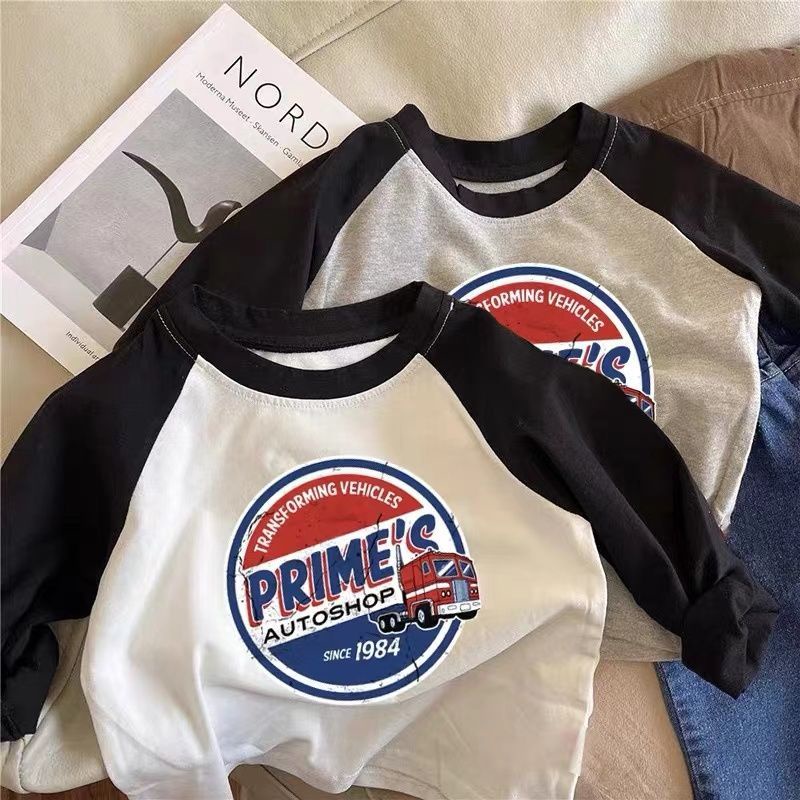 Áo Thun cotton Tay Dài In Họa Tiết Thời Trang Xuân Thu 2022 Mới Cho Bé