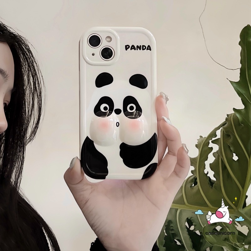 Ốp Điện Thoại Mềm Hình Gấu Trúc 3d Cho iphone 11 15 13 12 14 pro max 7plus 7 8 6s 6 15 plus xr x xs max se 2020