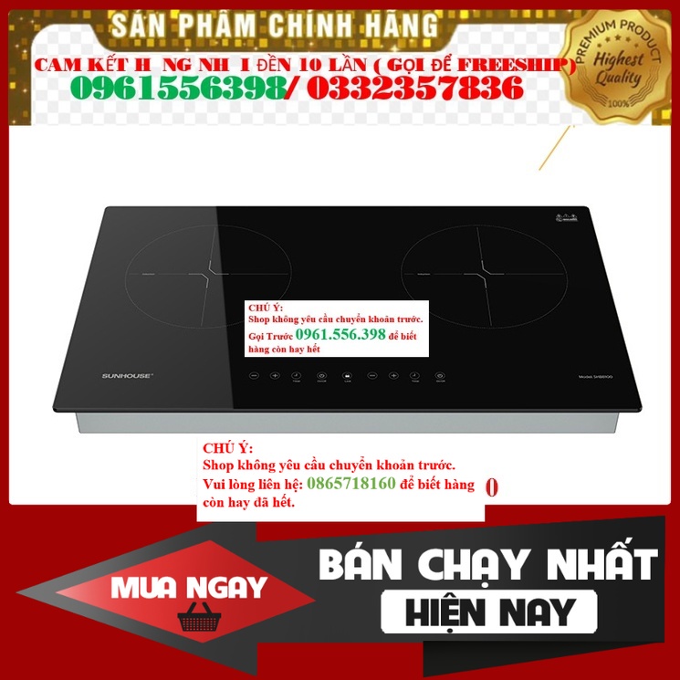 * [CHÍNH HÃNG] Bếp tiện từ đôi Sunhouse SHB8100- Mới 100%